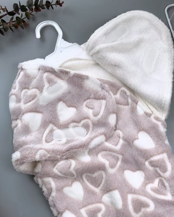 Coffee Hearts Coral Unisex Swaddle Wrap - Image 2
