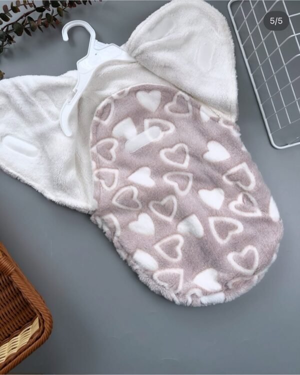 Coffee Hearts Coral Unisex Swaddle Wrap - Image 3