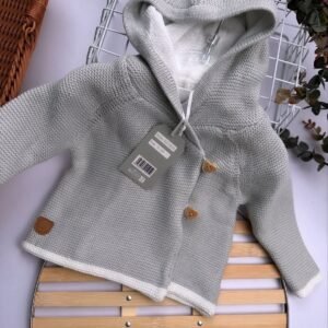 Double Knit Unisex Cotton Knit Cardigan – Cozy Elegance for Your Little One