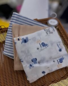 Baby Muslin Squares – 3-Pack Animal & Blue Cotton Cloths for Feeding, Burping & Snuggles