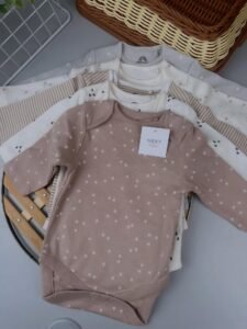 White 5-Pack Long Sleeve 100% Cotton Baby Bodysuits – Essential Layering for Your Little One
