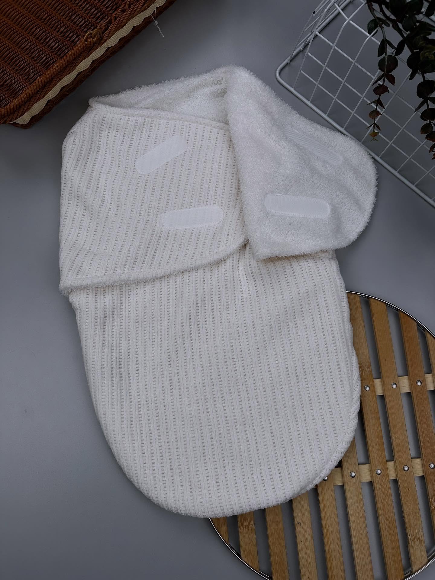 White Chenille Unisex Swaddle Wrap - Image 2