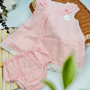 Mothercare Little Striped Dress & Panty Set – Classic Charm for Your Baby Girl