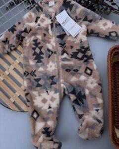 Neutral Fleece Two-Way Zip Sleepsuit
