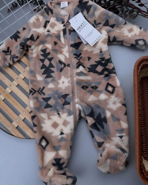 Neutral Fleece Two-Way Zip Sleepsuit