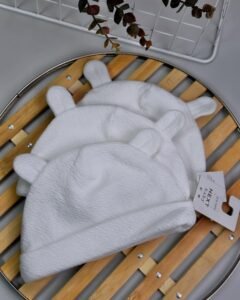White Beanie Jersey Baby Hats 3 Pack