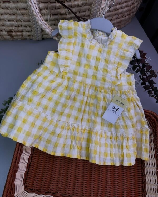 Baby Girl Yellow Check Dress