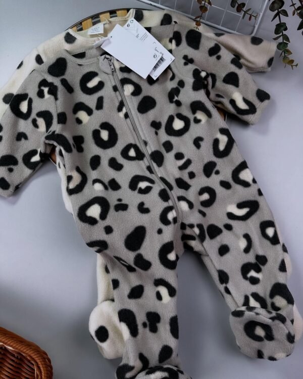 Neutral Animal Baby Microfleece Zip Sleepsuits – 2 Pack