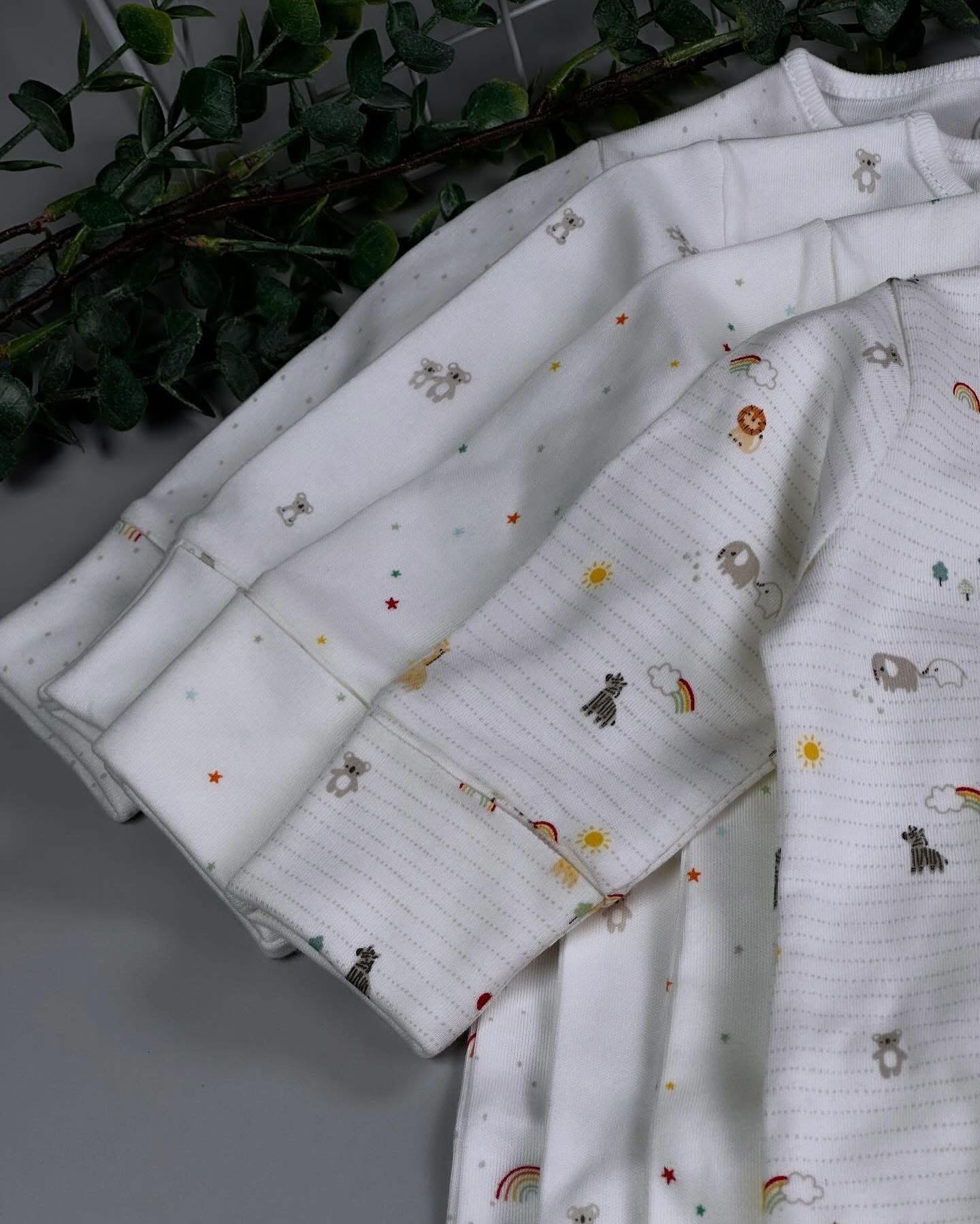 White Bright Character Baby Sleepsuits – 4 Pack - Image 2