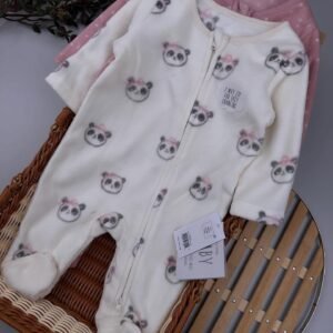 Pink Animal Baby Microfleece Zip Sleepsuits – 2 Pack