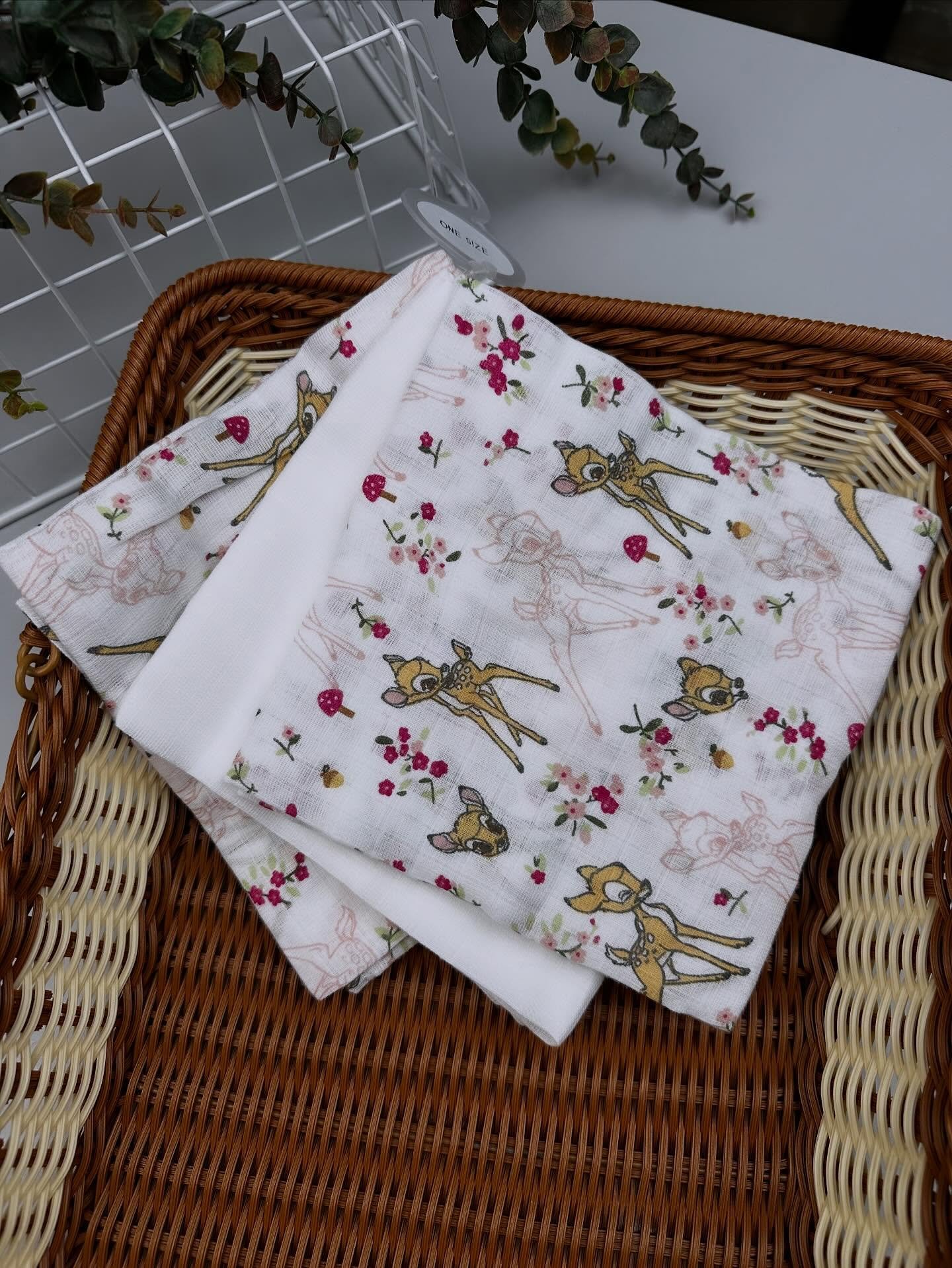 Disney 3 Pack Baby Pink Muslin Cloths - Image 2