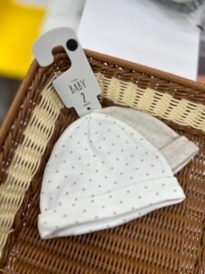 Neutral Cotton Baby Newborn Hats 2 Pack