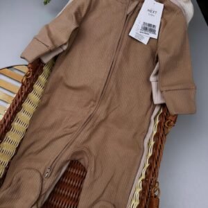 Baby Ribbed Zip Sleepsuit – 3-Pack Cotton Two-Way Zip Sleepwear (0–24M)