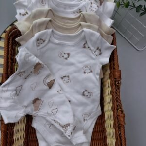 Giraffe Baby Bodysuits 7 Pack – 100% Cotton Short Sleeve Essentials (0–3Y)