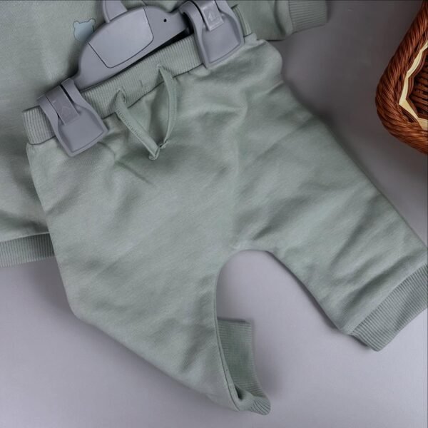 Baby Green Sweatshirt & Joggers Set – Soft Loungewear Outfit for 0–24 Months - Image 2