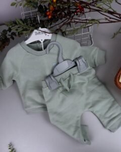Baby Green Sweatshirt & Joggers Set – Soft Loungewear Outfit for 0–24 Months