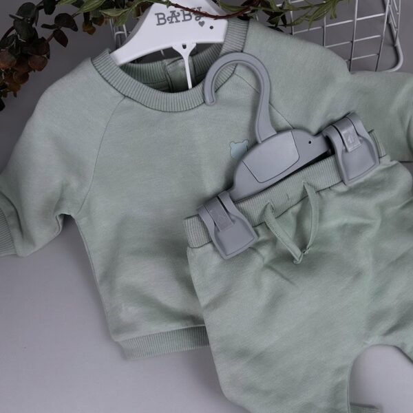 Baby Green Sweatshirt & Joggers Set – Soft Loungewear Outfit for 0–24 Months - Image 3