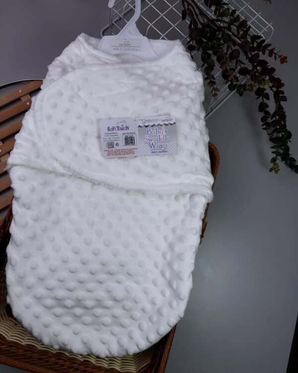 White Baby Swaddle Wrap – Ultra-Soft Newborn Sleep Cocoon for 0–3 Months