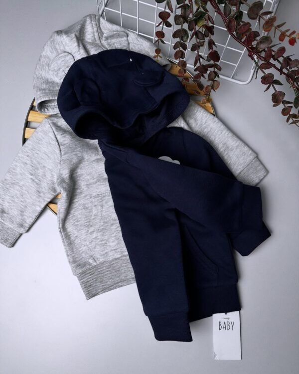 Baby Zip Up Hoodies 2 Pack – Navy & Grey Soft Jersey Cotton Blend Layers - Image 2