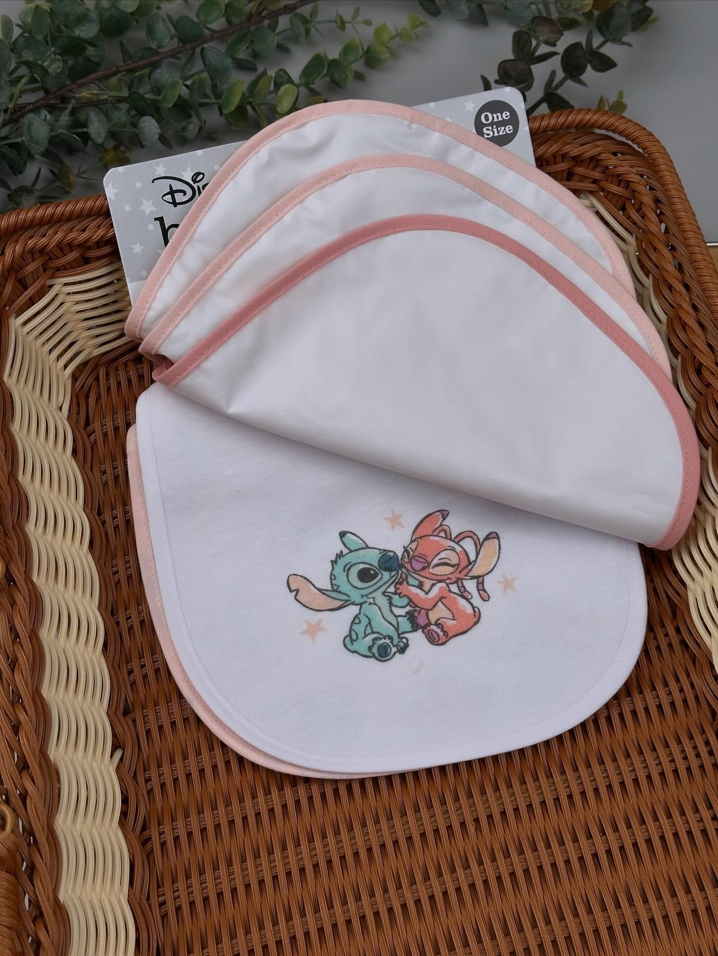 Pink Baby Bibs 5 Pack – Easy-Fasten Feeding Bibs with Wipeable Back - Image 3