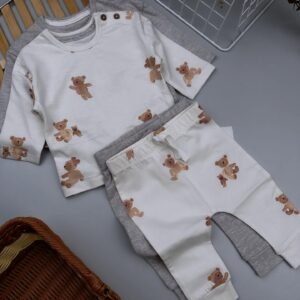 Grey Bear Baby Top & Trousers Set (2 Pack) | Soft Jersey Outfit Kenya