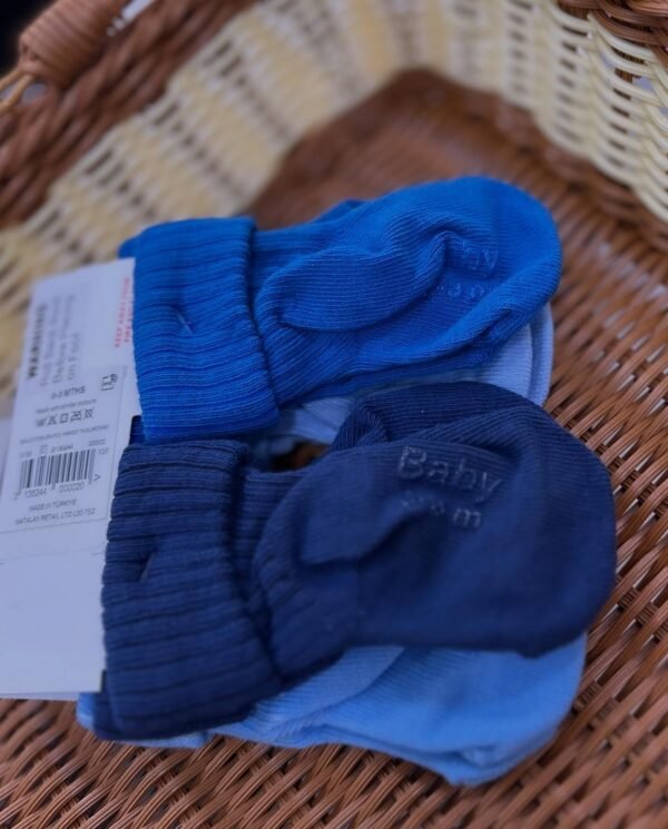 Baby Blue Ribbed Socks (4 Pack) | Cozy Newborn Socks Kenya - Image 2