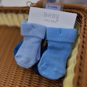 Baby Blue Ribbed Socks (4 Pack) | Cozy Newborn Socks Kenya