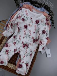 George Floral Frill Shoulder Zip Fasten Sleepsuits 3 Pack