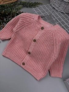 Cotton Knit Baby Pink Cardigan