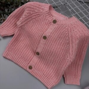 Cotton Knit Baby Pink Cardigan