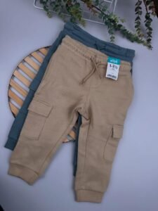 2-Pack Boys Blue Cargo Jogger Pants - Toddler Cargo Trousers