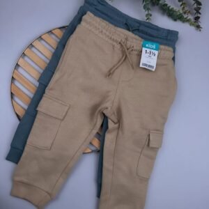 2-Pack Boys Blue Cargo Jogger Pants - Toddler Cargo Trousers
