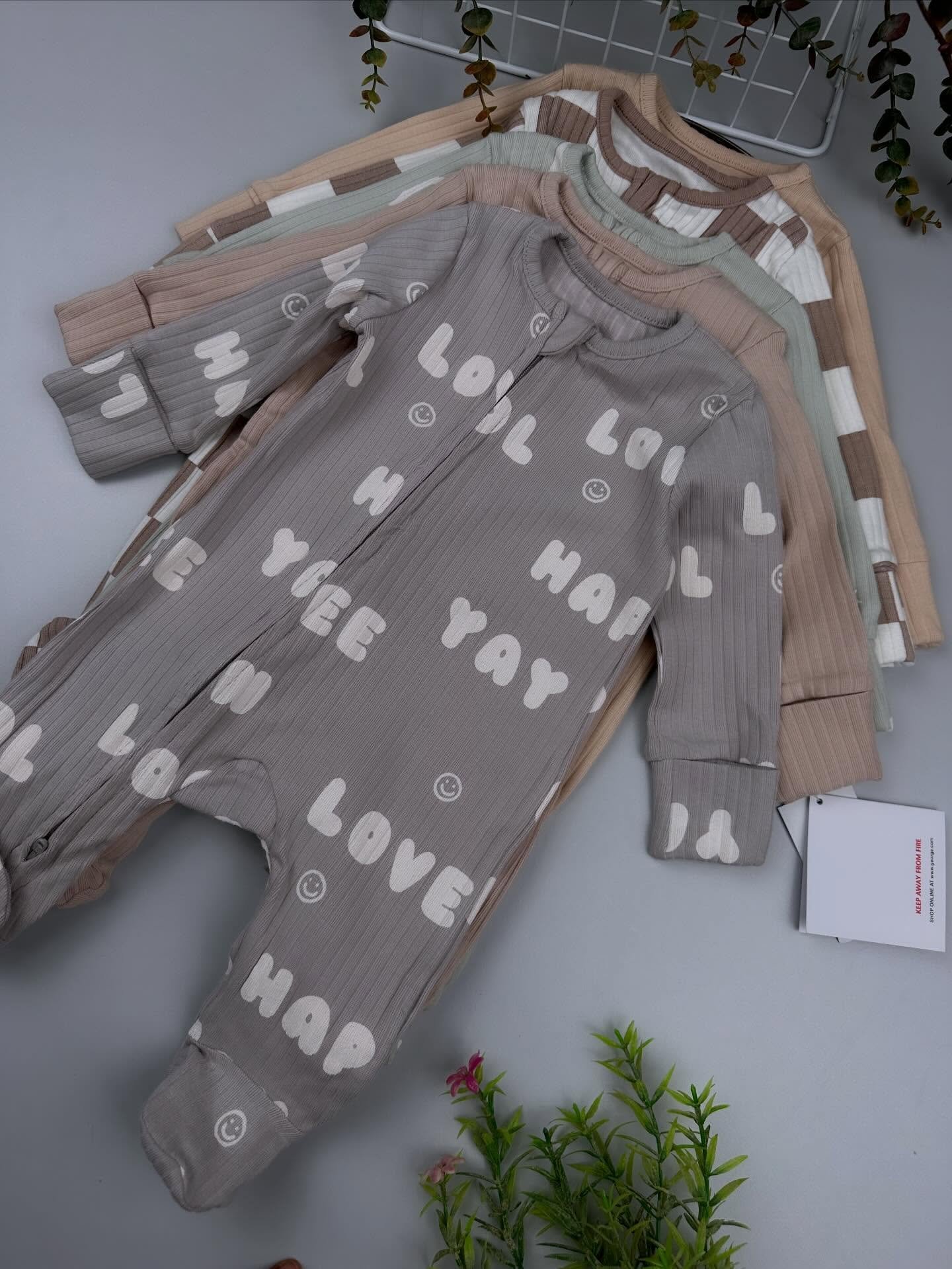 5-Pack Double Zipper Baby Sleepsuits - 2-Way Zip Rompers Kenya - Image 4