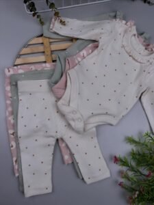 3-Pack Pastel Ribbed Baby Bodysuit & Leggings Set - Ruffle Collar Baby Clothes Kenya
