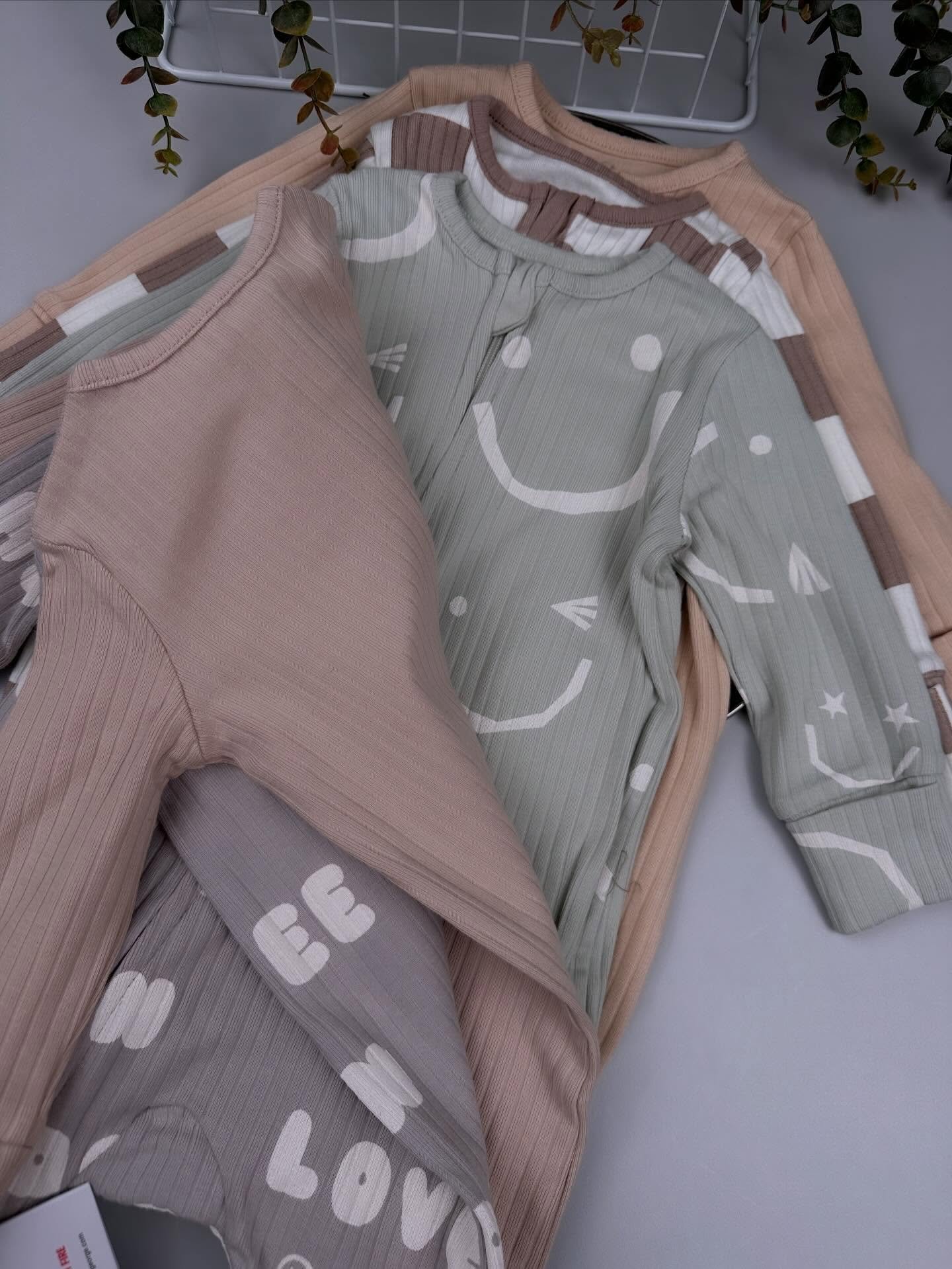 5-Pack Double Zipper Baby Sleepsuits - 2-Way Zip Rompers Kenya - Image 2