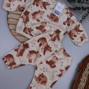 Next Bear Cotton Jogger Set - 2-Piece Neutral Outfit