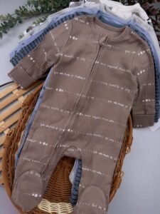 Winter Forest Cotton Sleepsuits (5 Pack) - 2-Way Zip & Integral Mittens